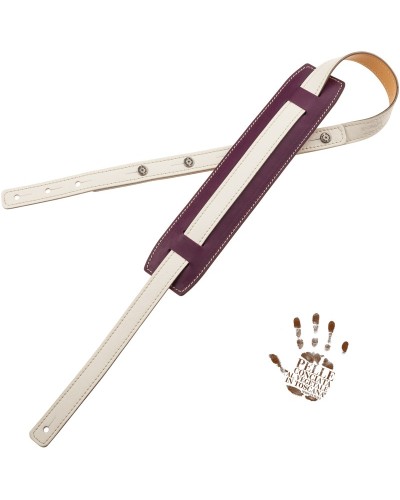 magrabò guitar straps | vintage vs special core white-violet with memory foam padded epaulette