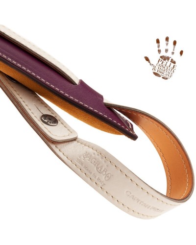 magrabò guitar straps | vintage vs special core white-violet with memory foam padded epaulette