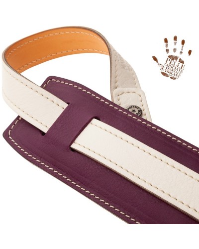 magrabò guitar straps | vintage vs special core white-violet with memory foam padded epaulette