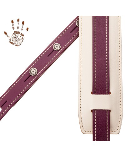 magrabò guitar straps | vintage vs special core violet-white with memory foam padded epaulette