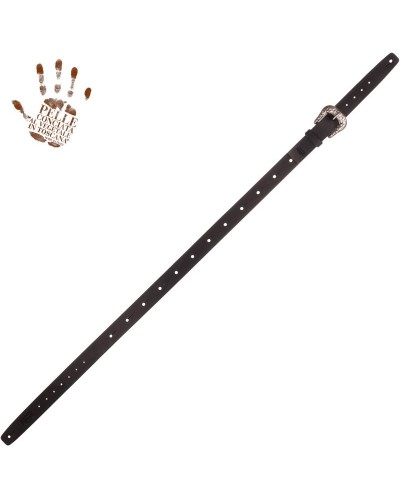 magrabò guitar straps | belt & strap in genuine bull leather, black 4 cm, sun silver buckle