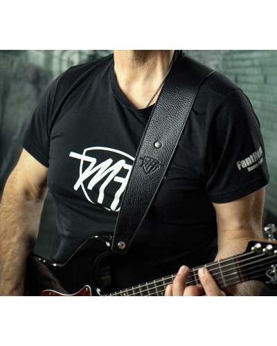 magrabò guitar straps | gift box mf marco fanton - signature marco fanton bs core black 7cm and t-shirt mf marco fanton