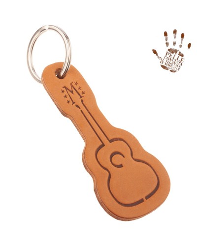 g acus guitar keychain portachiavi in vera pelle conciata al vegetale