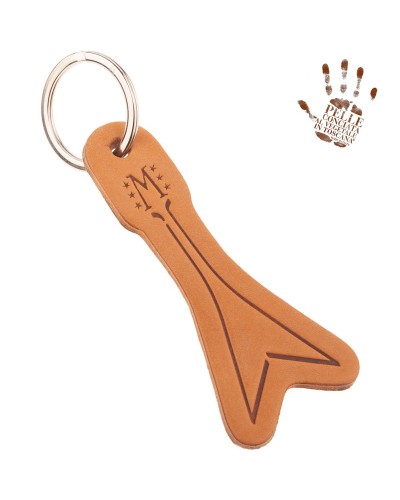 g arrow guitar keychain portachiavi in vera pelle conciata al vegetale