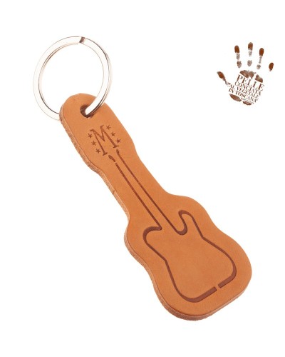 g board guitar keychain portachiavi in vera pelle conciata al vegetale