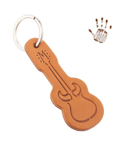 g bull guitar keychain portachiavi in vera pelle conciata al vegetale