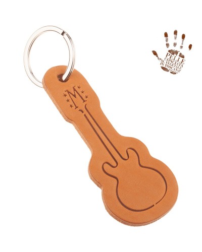 g esprit guitar keychain portachiavi in vera pelle conciata al vegetale