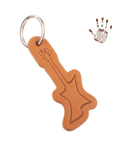 g star guitar keychain portachiavi in vera pelle conciata al vegetale