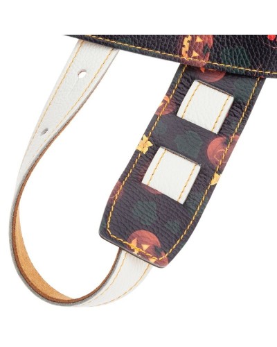 Guitar Strap White Genuine Leather 8 Cm Holes HS Art Print 