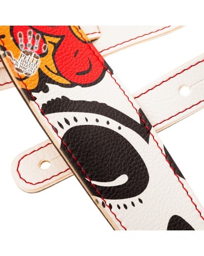 Guitar Strap White Genuine Leather 8 Cm Holes HS Art Print 