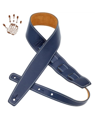 Guitar Strap Blu Certified Vegetable Tanned Leather 6 Cm Holes HS Core 