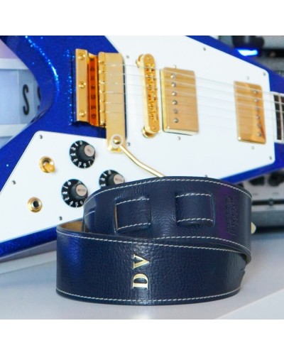 Guitar Strap Ocra Cotton And Genuine Leather 5 Cm Twinkle Stripe SC Cotton WashedOcra Cotton And Genuine Leather 5 Cm Twinkle St