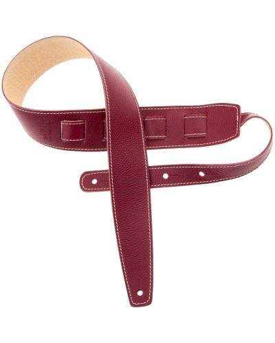 Guitar Strap Bordeaux Genuine Leather 6 Cm Holes HS Entry 