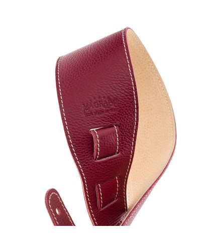 Guitar Strap Bordeaux Genuine Leather 8 Cm Holes HS Entry 