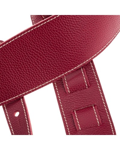 Guitar Strap Bordeaux Genuine Leather 8 Cm Holes HS Entry 