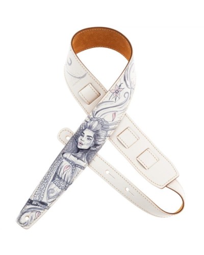 Guitar Strap Ocra Cotton And Genuine Leather 5 Cm Twinkle Stripe SC Cotton WashedOcra Cotton And Genuine Leather 5 Cm Twinkle St