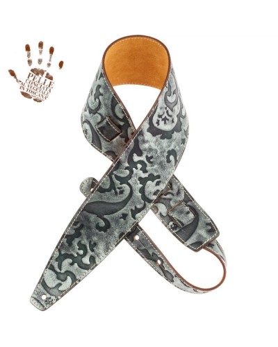 magrabò guitar straps | holes hs embossed grifo verde 10 cm