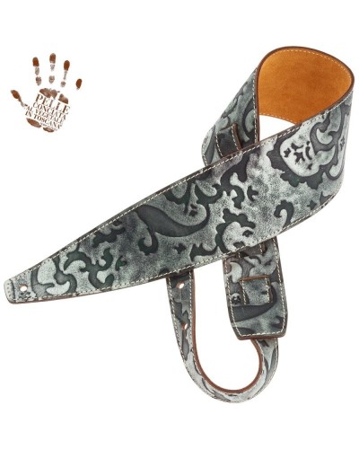 magrabò guitar straps | holes hs embossed grifo verde 10 cm