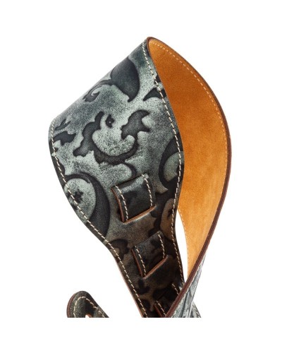 magrabò guitar straps | holes hs embossed grifo verde 10 cm