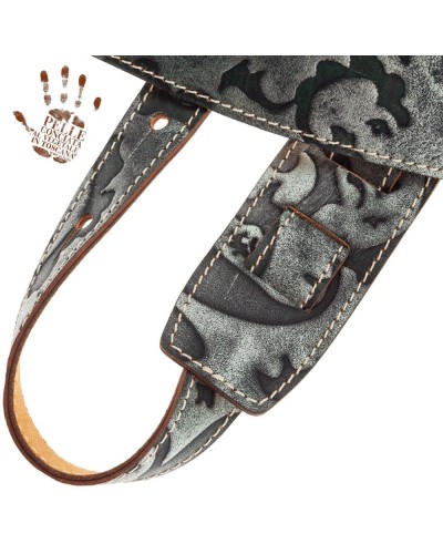 magrabò guitar straps | holes hs embossed grifo verde 10 cm