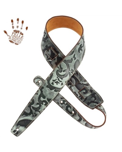 magrabò guitar straps | holes hs embossed grifo verde 6 cm