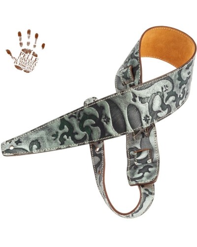 magrabò guitar straps | holes hs embossed grifo verde 8 cm