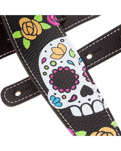 Guitar Strap White Genuine Leather 8 Cm Holes HS Art Print 