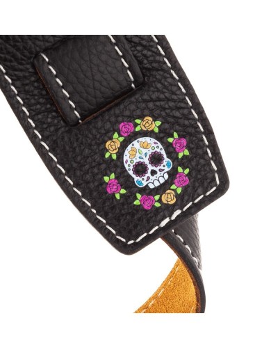 Guitar Strap White Genuine Leather 8 Cm Holes HS Art Print 