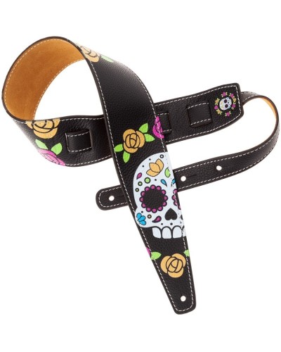 Guitar Strap Ocra Cotton And Genuine Leather 5 Cm Twinkle Stripe SC Cotton WashedOcra Cotton And Genuine Leather 5 Cm Twinkle St