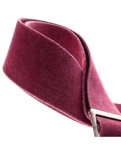 magrabò guitar straps | stripe ss special cotton washed celeste 8 cm terminals colors bordeaux, recta silver buckle