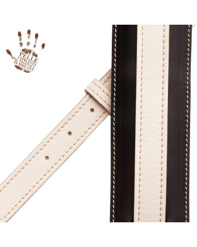 Guitar Strap Ocra Cotton And Genuine Leather 5 Cm Twinkle Stripe SC Cotton WashedOcra Cotton And Genuine Leather 5 Cm Twinkle St