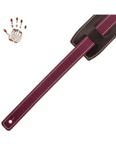 Guitar Strap Violet Certified Vegetable Tanned Leather 7 Cm Buttons Capitan Fede Vintage VS Core 