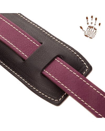 Guitar Strap Violet Certified Vegetable Tanned Leather 7 Cm Buttons Capitan Fede Vintage VS Core 