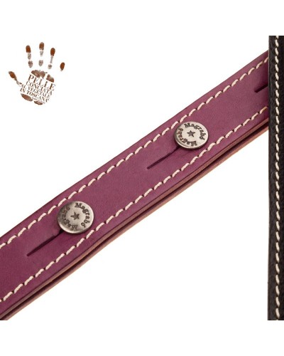 Guitar Strap Violet Certified Vegetable Tanned Leather 7 Cm Buttons Capitan Fede Vintage VS Core 