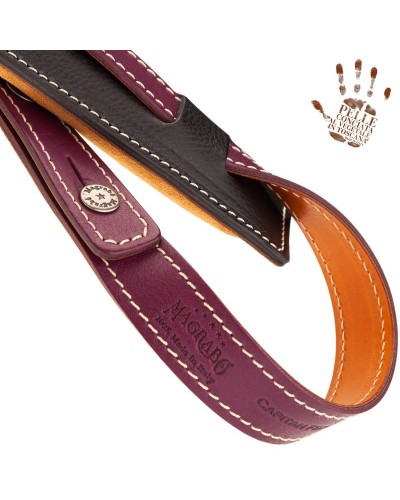 Guitar Strap Violet Certified Vegetable Tanned Leather 7 Cm Buttons Capitan Fede Vintage VS Core 