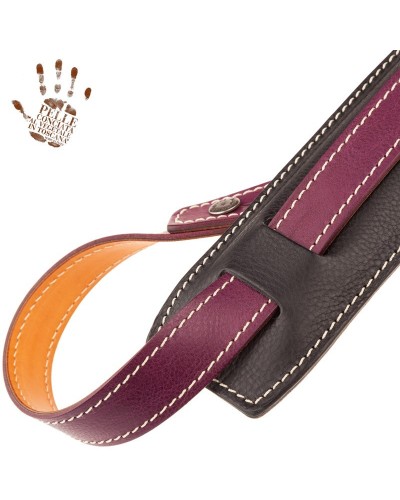 Guitar Strap Violet Certified Vegetable Tanned Leather 7 Cm Buttons Capitan Fede Vintage VS Core 