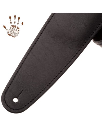 Tracolla per Chitarra e Basso Nero Vera Pelle Conciata Al Vegetale 7 Cm Classic Alex Lofoco Single Buckle OS Core 