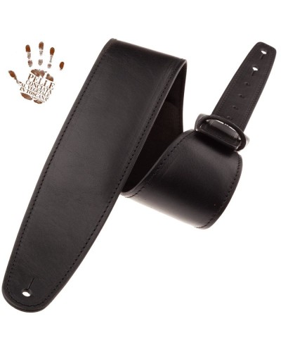 Tracolla per Chitarra e Basso Nero Vera Pelle Conciata Al Vegetale 7 Cm Classic Alex Lofoco Single Buckle OS Core 