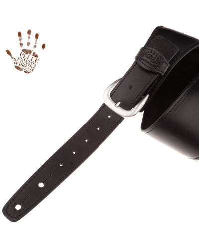 Tracolla per Chitarra e Basso Nero Vera Pelle Conciata Al Vegetale 7 Cm Classic Alex Lofoco Single Buckle OS Core 