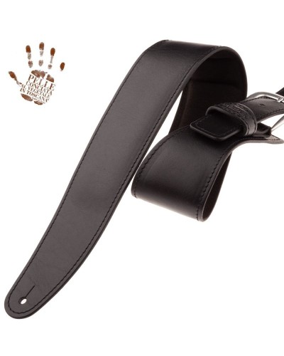 Guitar Strap Black Certified Vegetable Tanned Leather 7 Cm Classic Alex Lofoco Single Buckle OS Core 