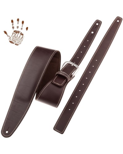 Tracolla per Chitarra e Basso Ebano Vera Pelle Conciata Al Vegetale 7 Cm Classic Alex Lofoco Single Buckle OS Core 