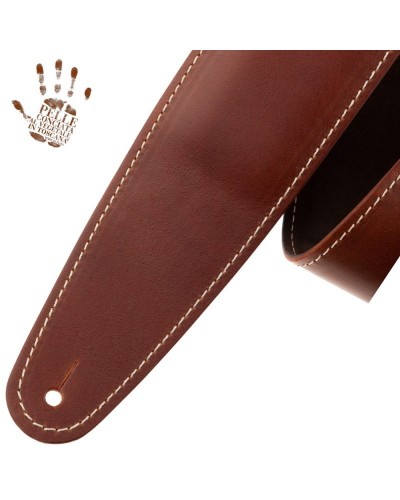 Guitar Strap Brown Certified Vegetable Tanned Leather 7 Cm Classic Alex Lofoco Single Buckle OS Core 