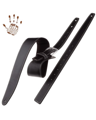 Tracolla per Chitarra e Basso Nero Vera Pelle Conciata Al Vegetale 7 Cm Classic Alex Lofoco Single Buckle OS Core 