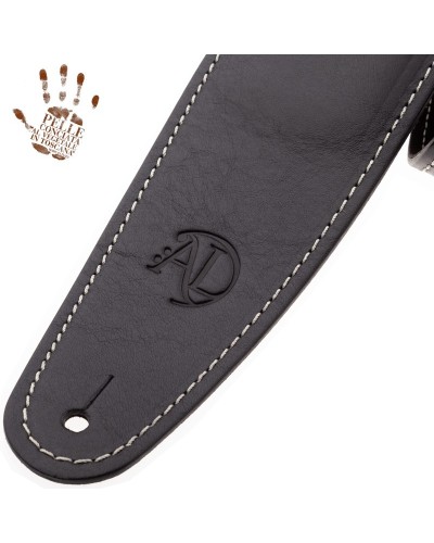 Guitar Strap Black Certified Vegetable Tanned Leather 7 Cm Classic Alex Lofoco Single Buckle OS Core 