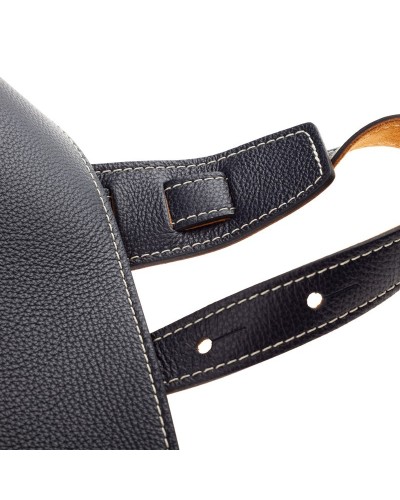 Guitar Strap Blu Genuine Leather 10 Cm Holes HS Colors 