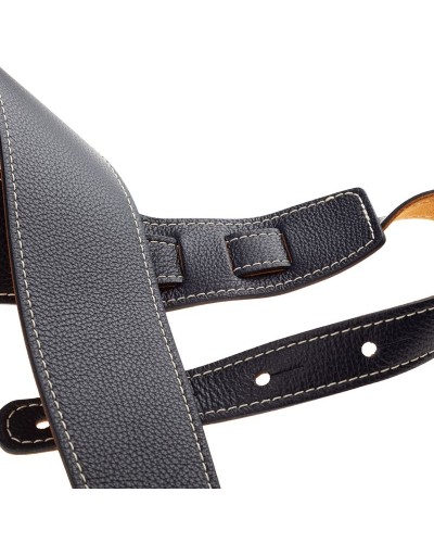 Guitar Strap Blu Genuine Leather 8 Cm Holes HS Colors 