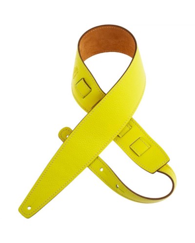 Tracolla per Chitarra e Basso Giallo Vera Pelle 8 Cm Holes HS Colors 