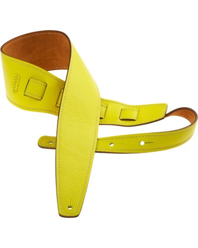 Guitar Strap Yellow Genuine Leather 8 Cm Holes HS Colors 