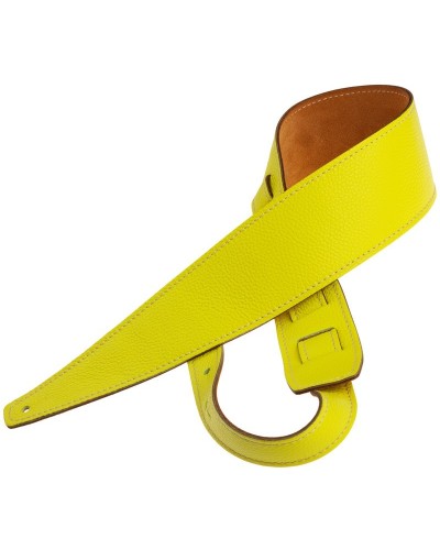 Guitar Strap Yellow Genuine Leather 8 Cm Holes HS Colors 