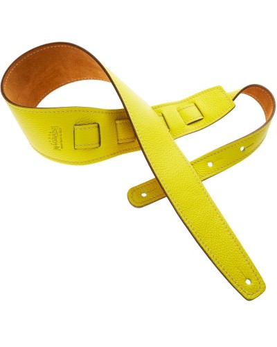 Guitar Strap Yellow Genuine Leather 8 Cm Holes HS Colors 